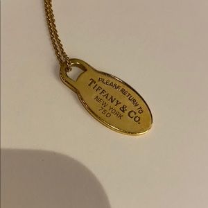 TIFFANY&CO GOLD DOGTAG NECKLACE